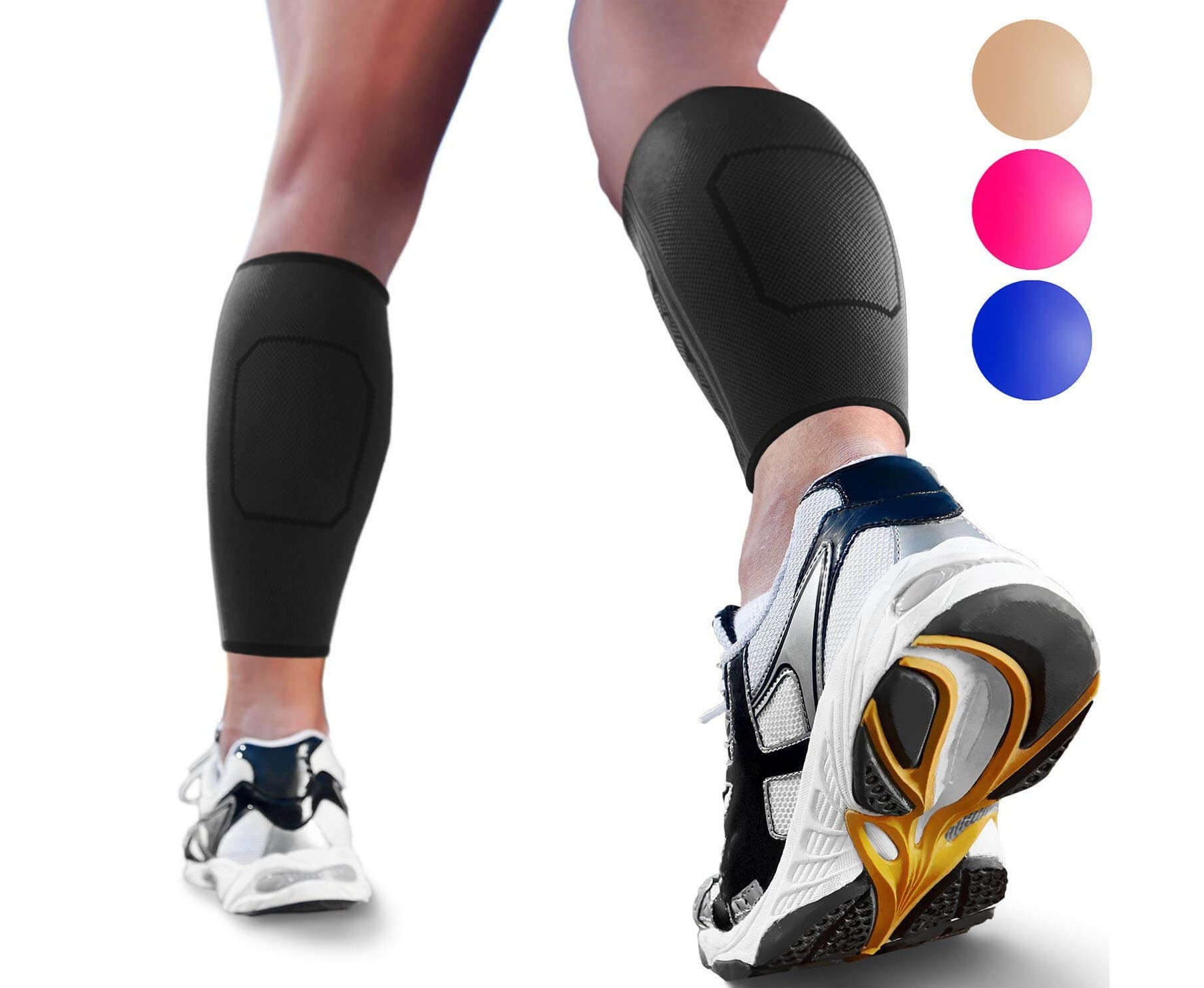 Calf Compression Sleeve by SPARTHOS (Pair) – Leg Compression Brace for Men  and Women – Shin Splint Calf Pain Relief Calves Blood Circulation Sports  Support Running Walking Cycling Yoga (Black-M) price in